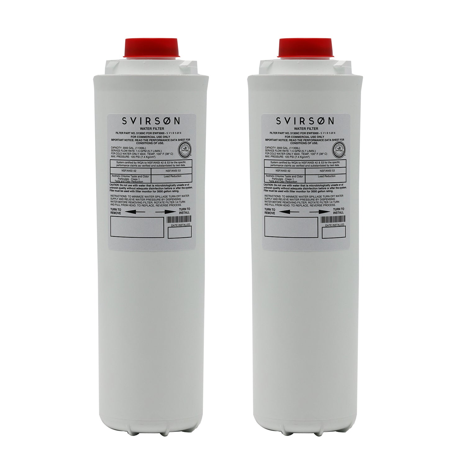 Svirson Replacement Water Filter 51300C 2-Pack - Wаtеrsеntry Plus - 11350 Liter Capacity - Bottle FIlters - Best Water Filter Cartridge