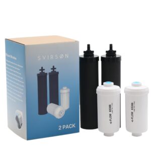 Filter Replacement for Berkey water filter replacement Black Carbon (BB9-2®) Purification Elements, Fluoride Filters K5366 (PF-2®) Combo Pack - Compatible with Berkey® Filtration System - Pack of 4